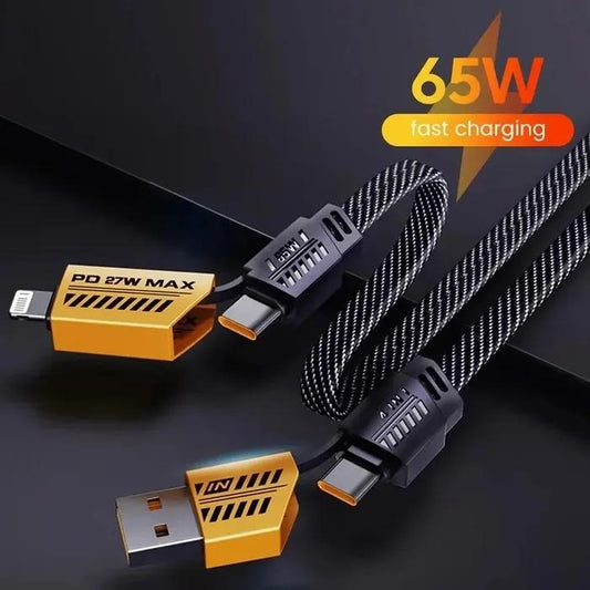 Universal 3-in-1 Charging Cable – Fast Charge for iPhone, Android, & More